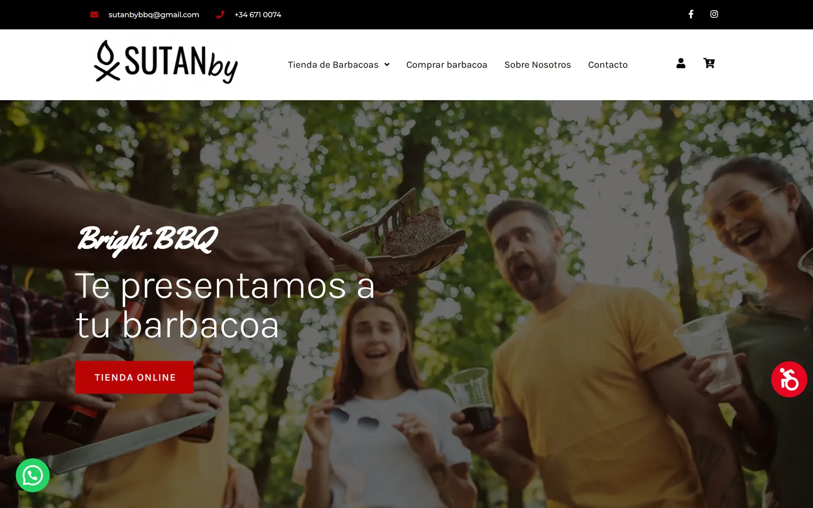 Vista de escritorio de la tienda online de Sutanby, barbacoas de diseño