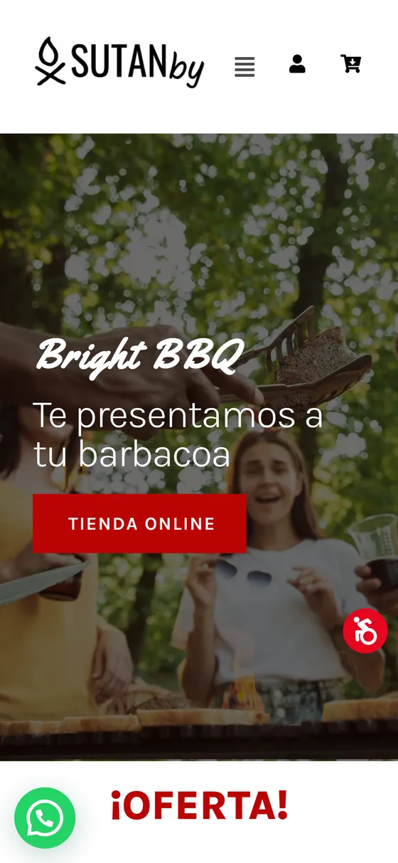 Vista en móvil de la tienda online de Sutanby, barbacoas de diseño