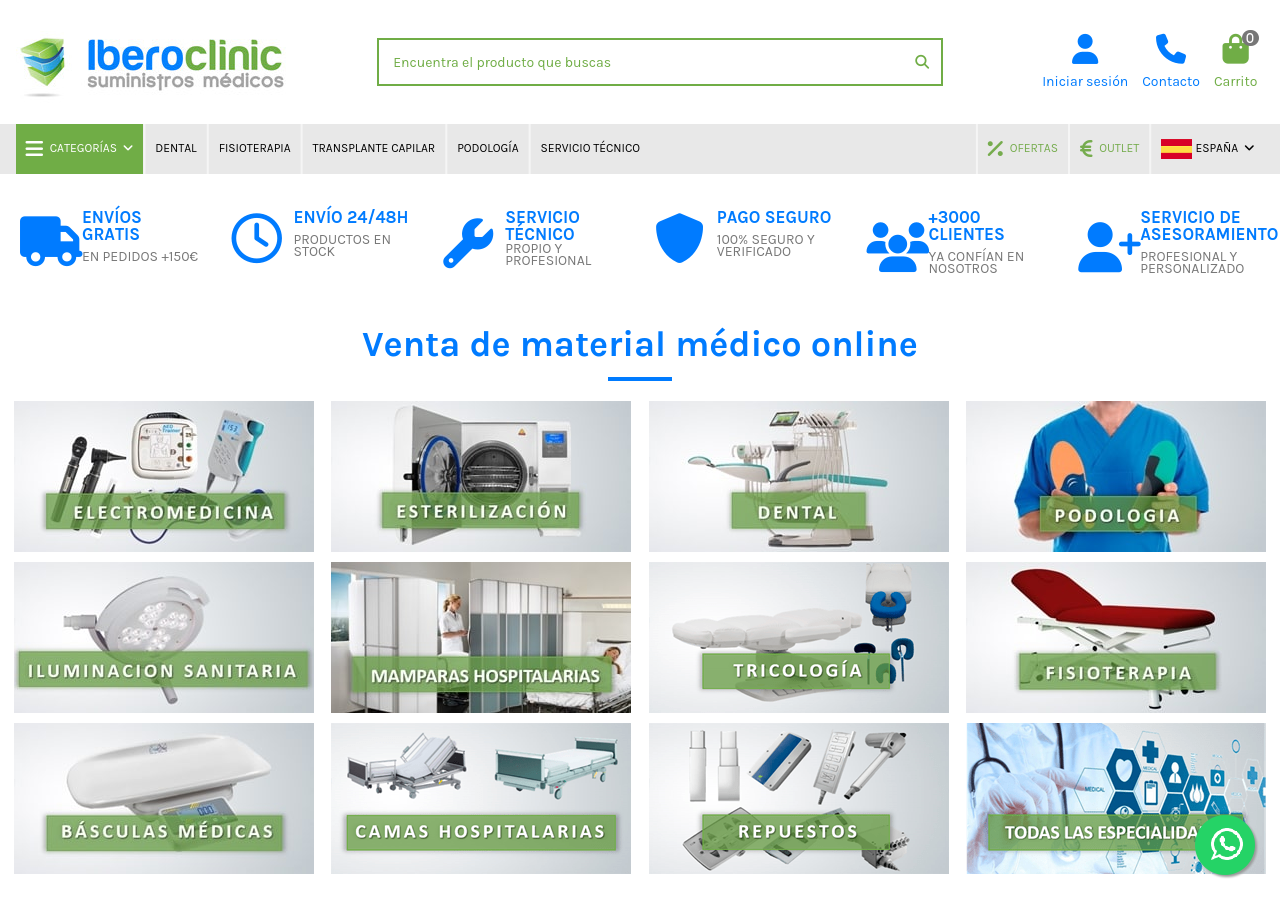 Tienda online de Iberoclinic conectada con Mycelium360