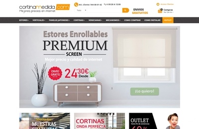 Tienda online de Cortinamedida creada por Pymergy